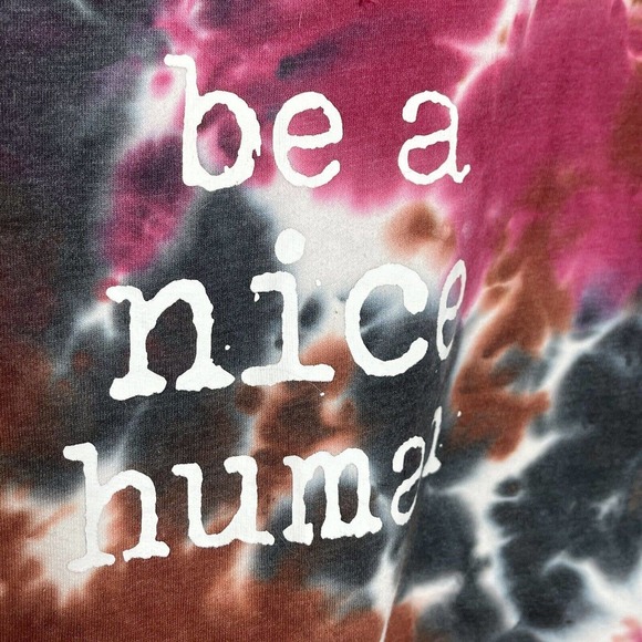 State of Mine Be a Nice Human Tie Dye Sweatshirt Women’s Size S Graphic - Picture 2 of 8